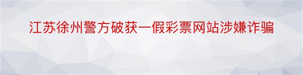 江苏徐州警方破获一假彩票网站涉嫌诈骗